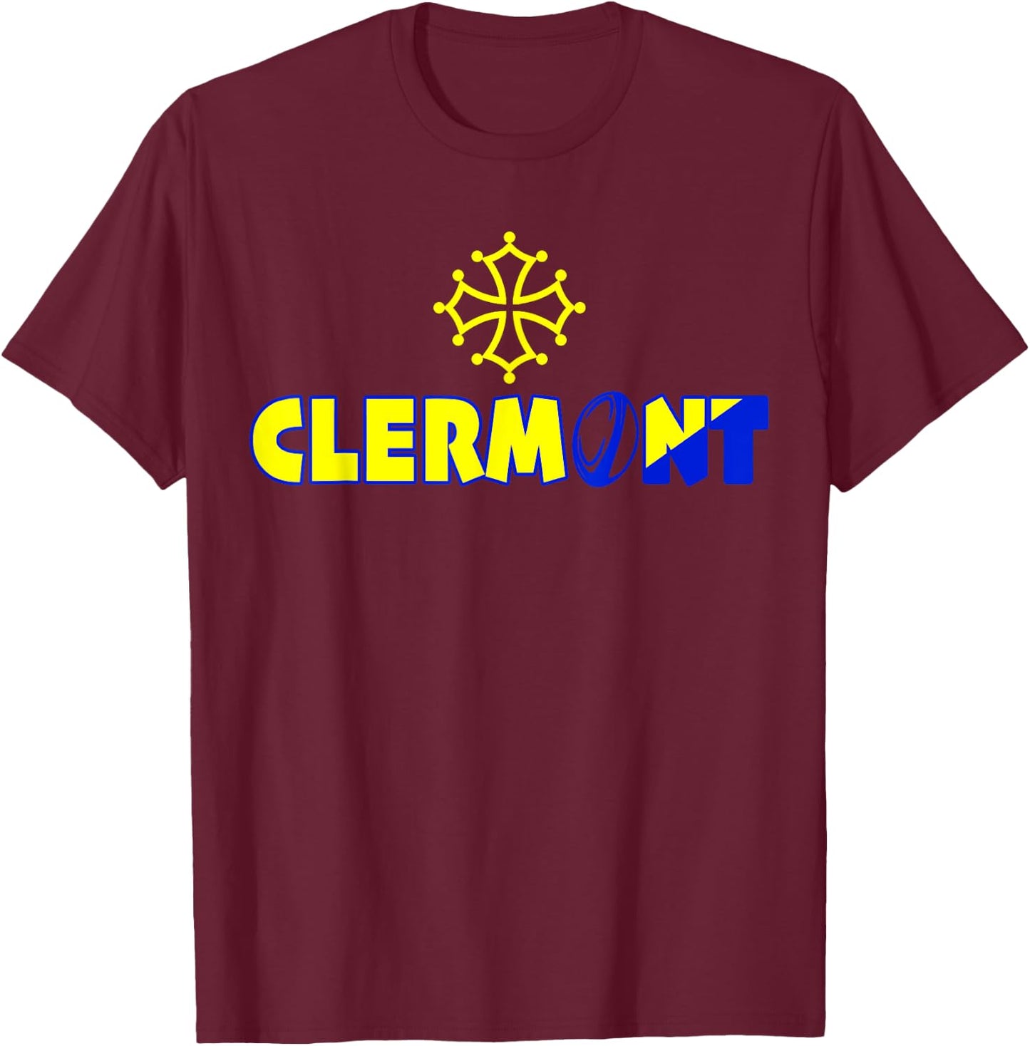 Pride Gift Rugby Clermont Supporter Player Yellow And Blue , Black, S T-Shirt - T-Shirt | Maroon
