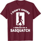 Funny Bigfoot I Don't Snore I Dream I'm A Sasquatch T-Shirt - T-Shirt | Maroon