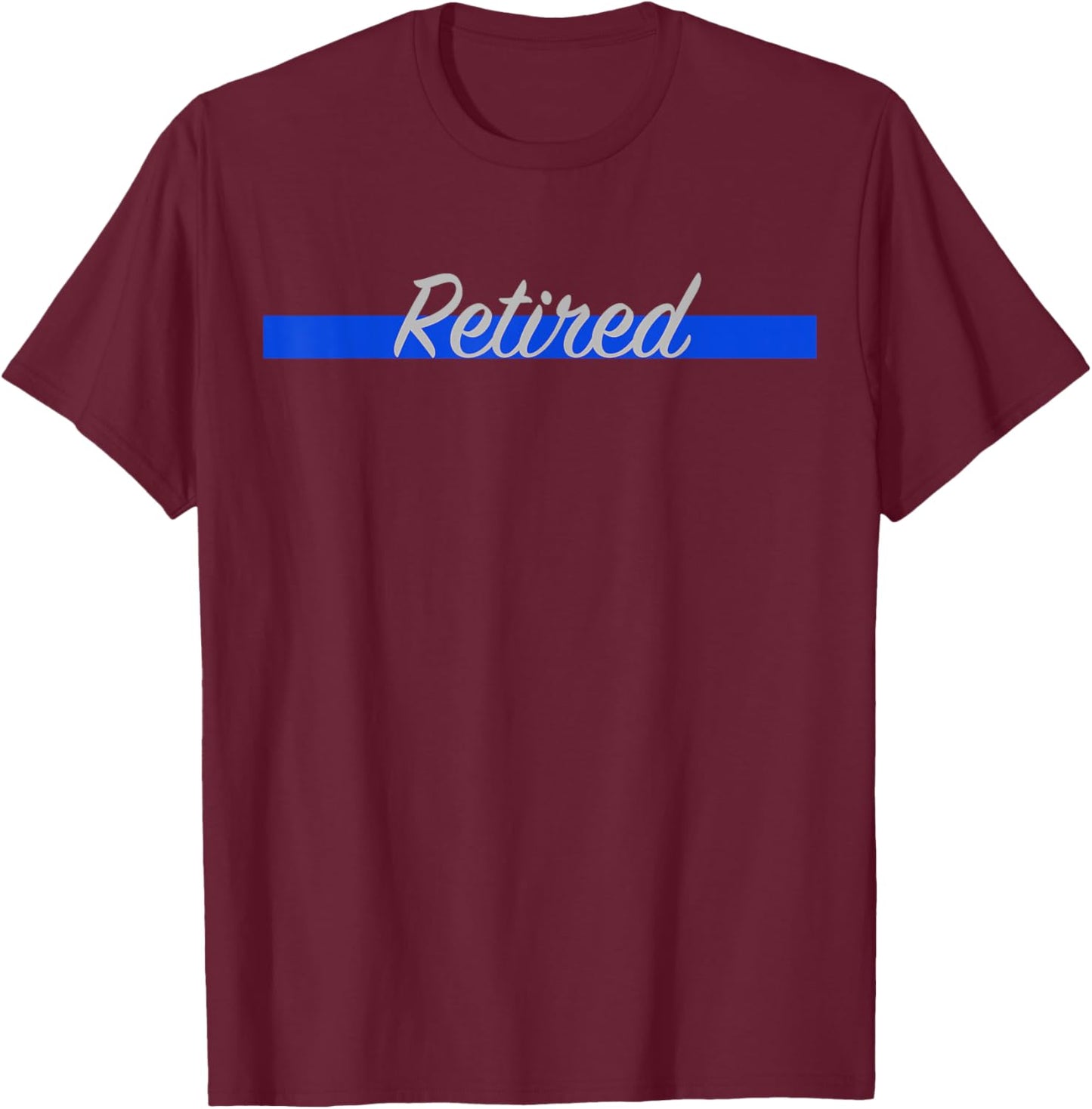 Retired Police Thin Blue Line T-Shirt - T-Shirt | Maroon