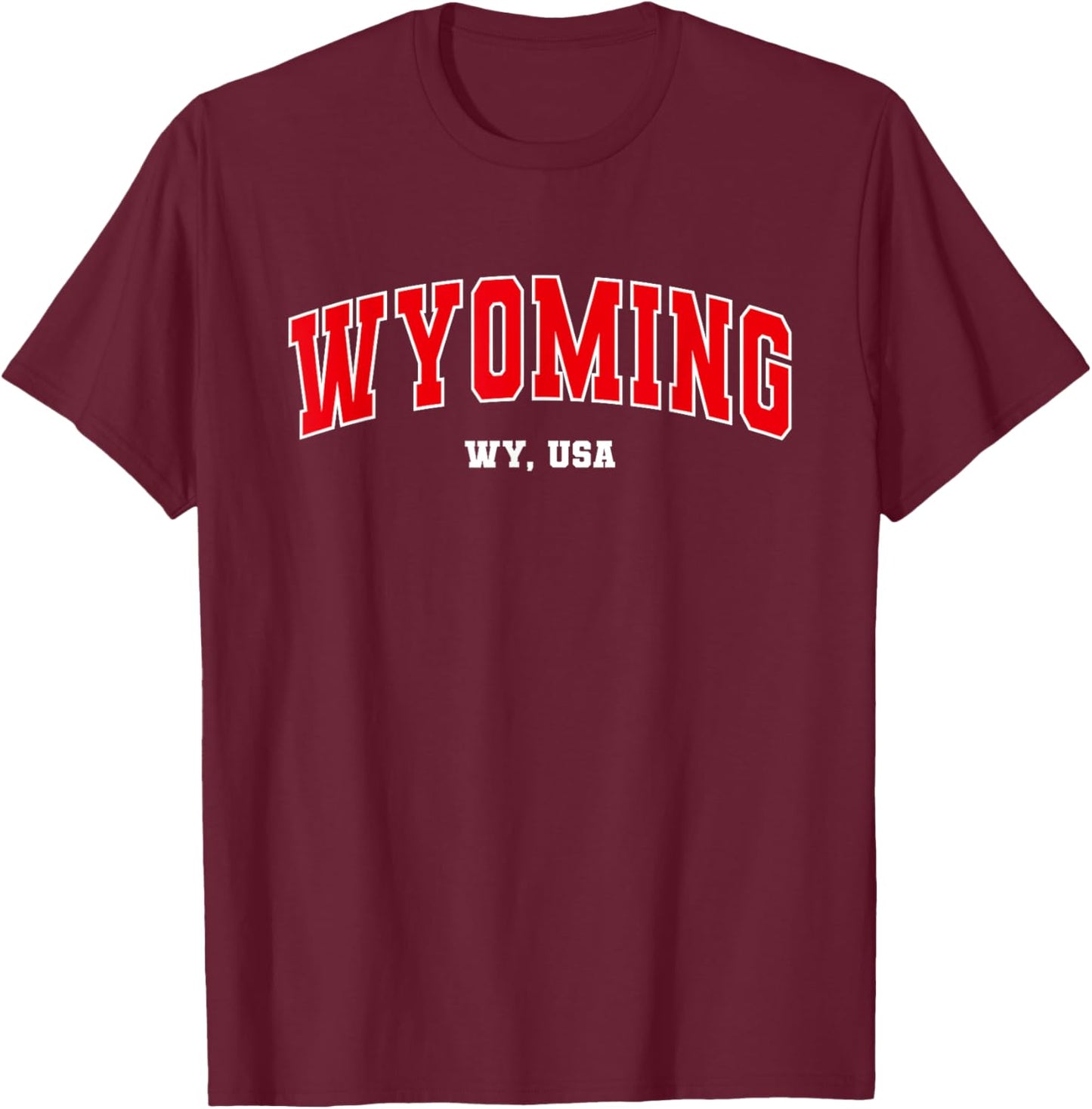 Wyoming , Black, S T-Shirt - T-Shirt | Maroon