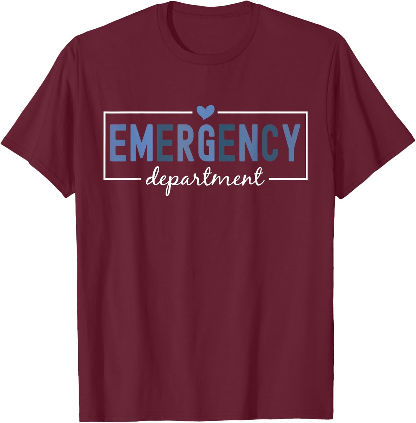 ER Nurse Emergency Department Emergency Room Gifts Adults Black 100% Polyester Modern Short Sleeve Small T-Shirt - T-Shirt | Maroon