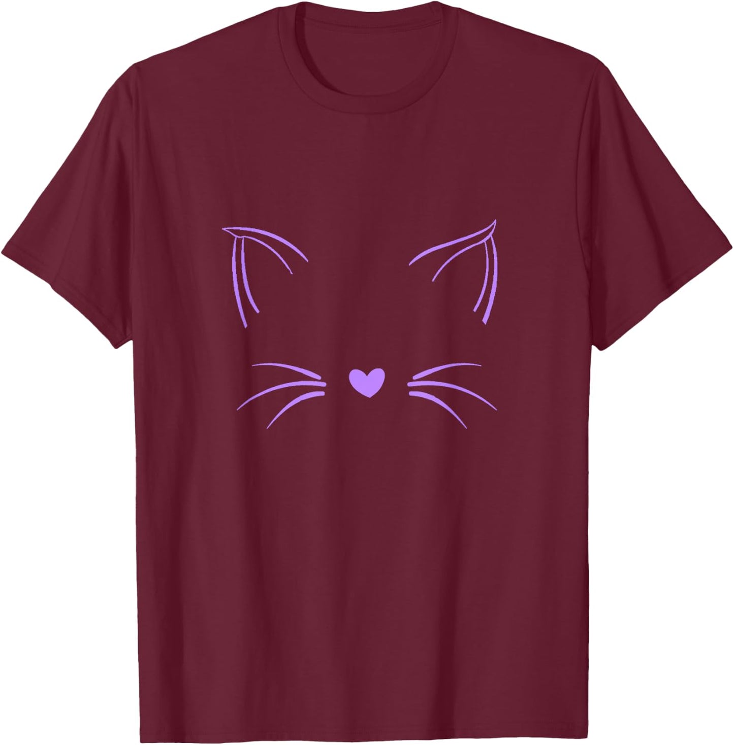 Light Purple Invisible Cat Purple Violet Color Graphic T-Shirt - T-Shirt | Maroon