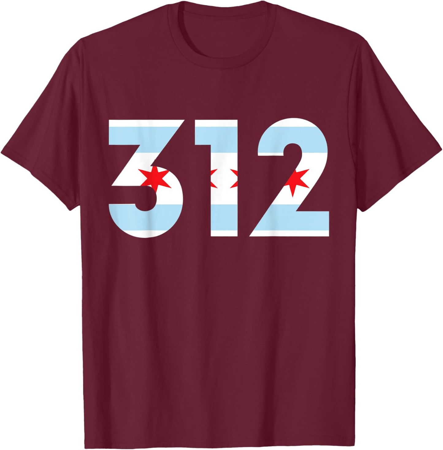 Code Zone 312 Drapeau de Chicago T-Shirt - T-Shirt | Maroon