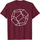 Dodecahedron or D12 Dice Pattern T-Shirt - T-Shirt | Maroon