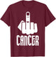 Fuck Cancer Middle Finger T-Shirt - T-Shirt | Maroon