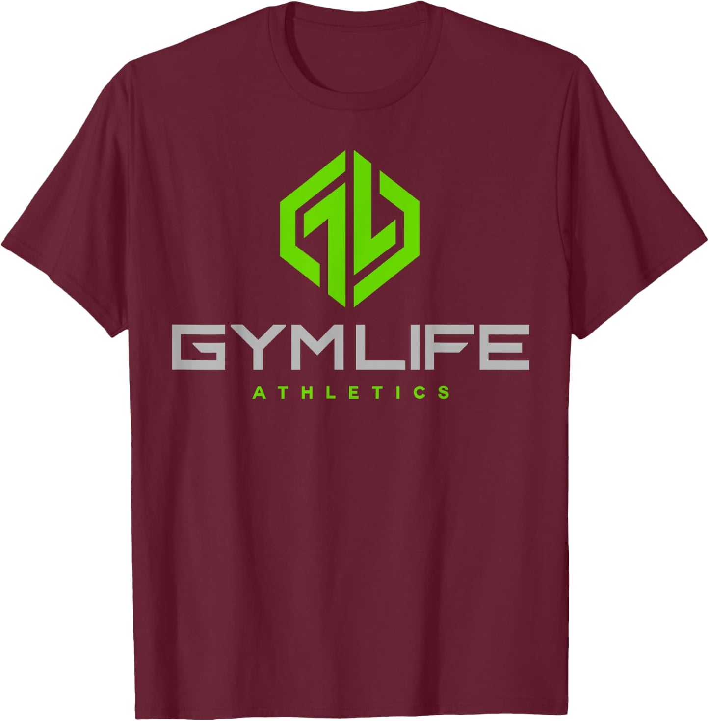 Gym Life Athletics Neon Power Up Workout T-Shirt - T-Shirt | Maroon