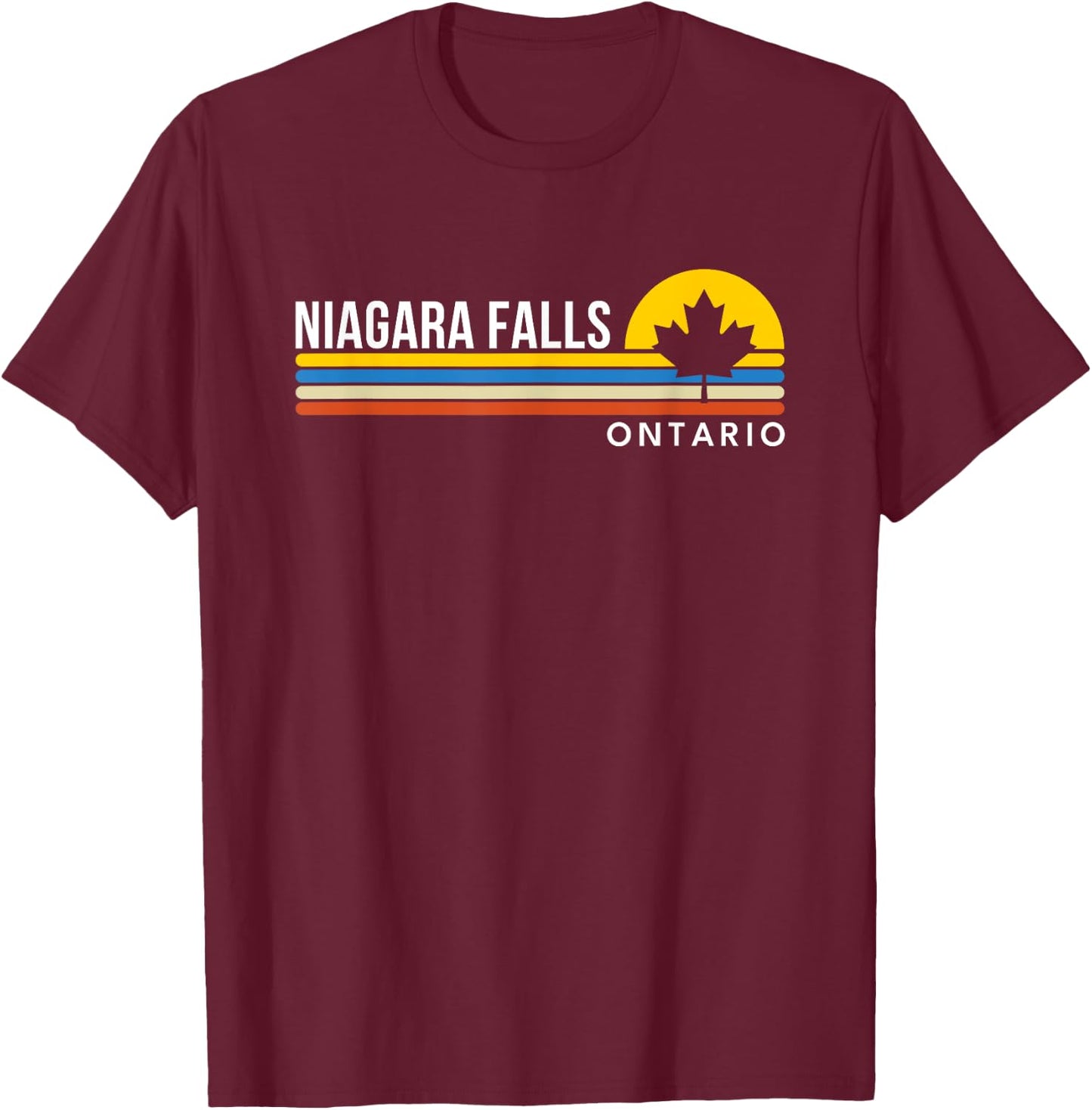 Niagara Falls Canada Ontario Vintage Retro Souvenirs Maple T-Shirt - T-Shirt | Maroon