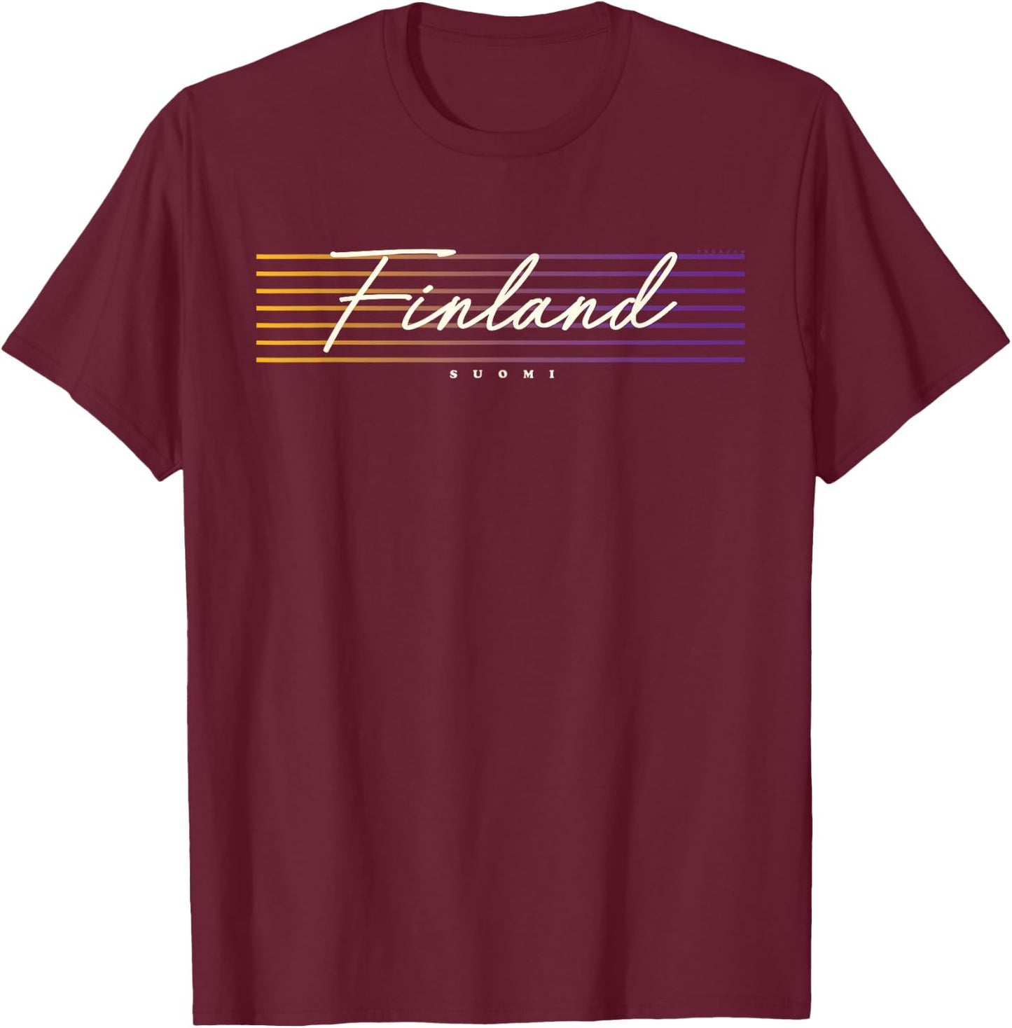 Finland in retro style , black T-Shirt - T-Shirt | Maroon