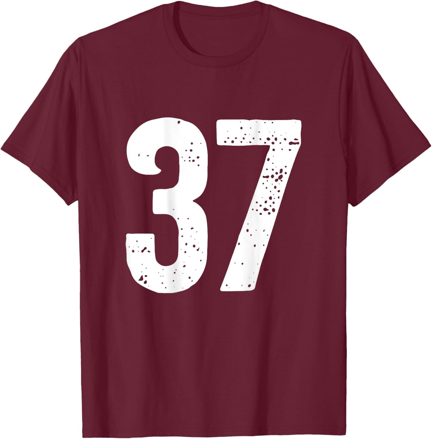 Nummer 37 auf der Rückseite T-Shirt - T-Shirt | Maroon