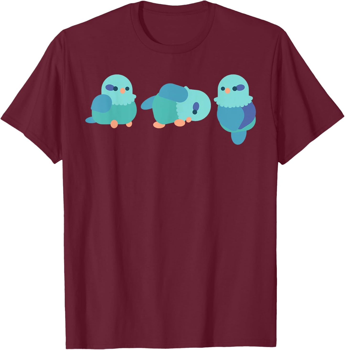 Parrotlet Bird Chibi Enthusiast Birdkeeper Parrot Owner T-Shirt - T-Shirt | Maroon
