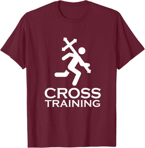 Cross Training Christian Workout T-Shirt - T-Shirt | Maroon