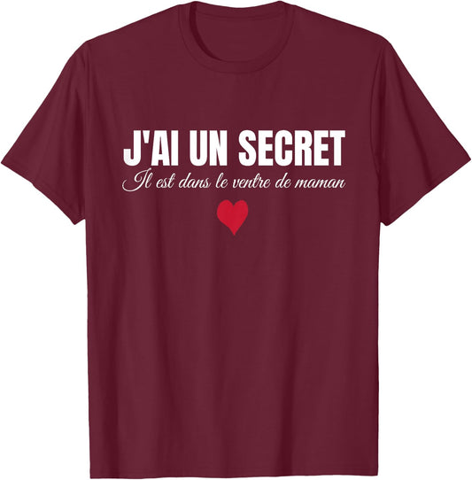 Child Child Je ai un Secret, Future Big Brother, Future Big Sister , Black, 2 T-Shirt - T-Shirt | Maroon