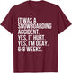 Snowboarding Accident Hurt 6-8 Weeks Funny Broken Bone Gift T-Shirt - T-Shirt | Maroon