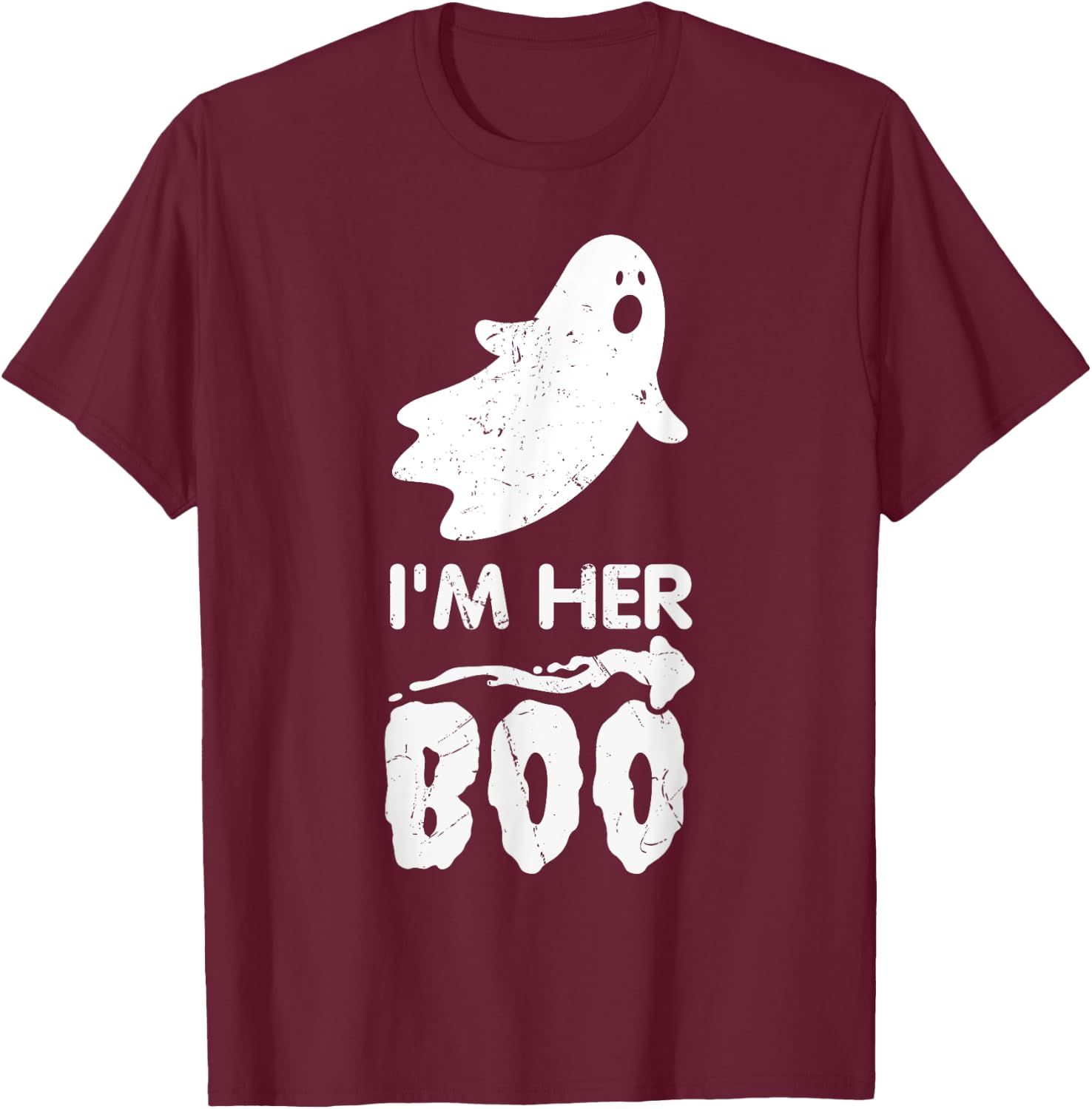 I'm Her Boo Halloween Ghost Matching Couple Cute T-Shirt - T-Shirt | Maroon