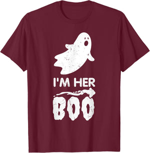 I'm Her Boo Halloween Ghost Matching Couple Cute T-Shirt - T-Shirt | Maroon