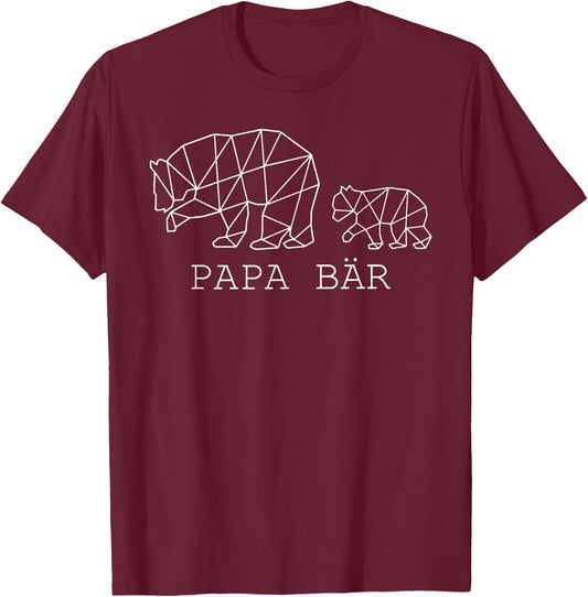 Bester Papa Bär Vater Vatertag lustig Geburtstag , black T-Shirt - T-Shirt | Maroon
