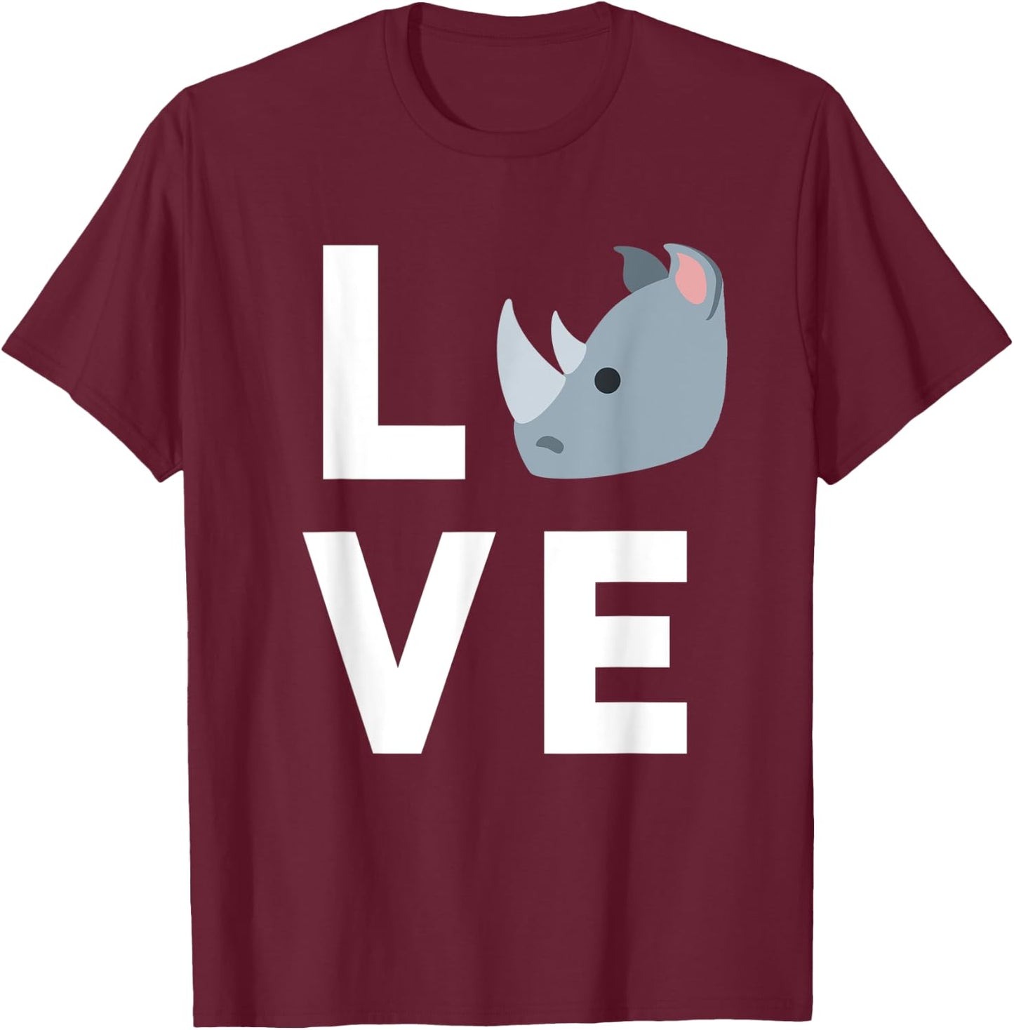 Cute I Love Rhinos | Funny Rhino Lover Kids Gift T-Shirt - T-Shirt | Maroon