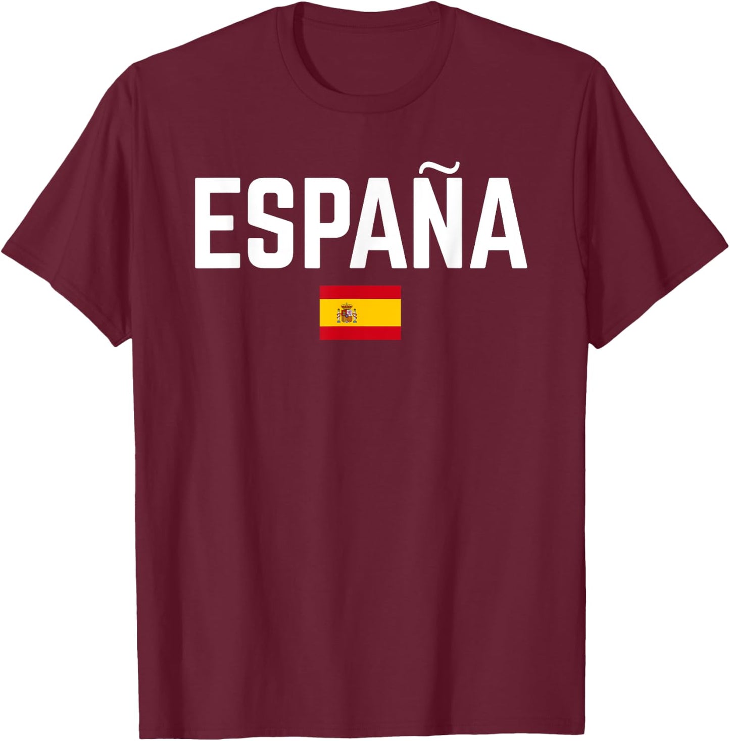 ESPAÑA SPAÑA Flag | Men Women Kids SPAIN , Black, S T-Shirt - T-Shirt | Maroon