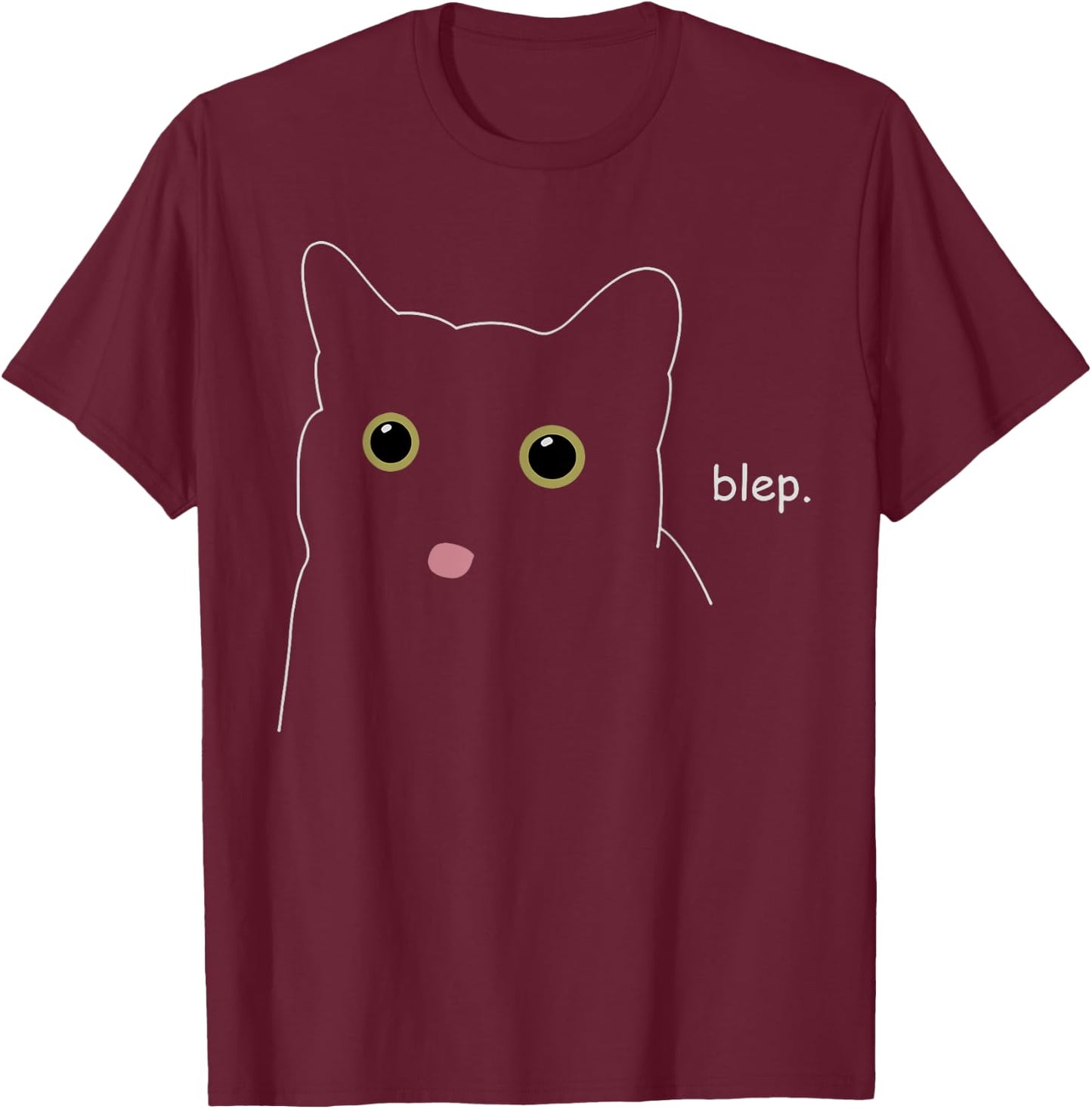 Cat Blep Men Women T-Shirt - T-Shirt | Maroon