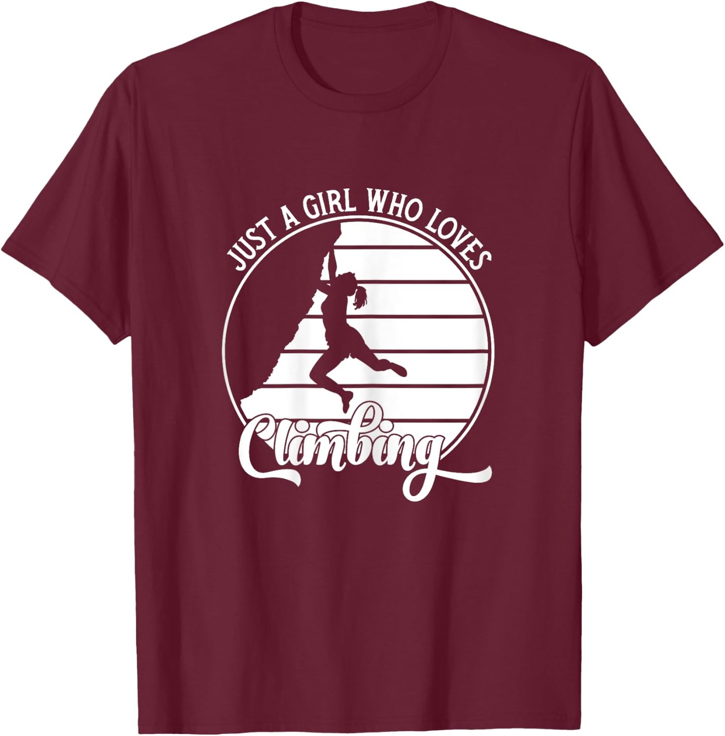 Climbing Bouldering for Climbers and Girls , red T-Shirt - T-Shirt | Maroon