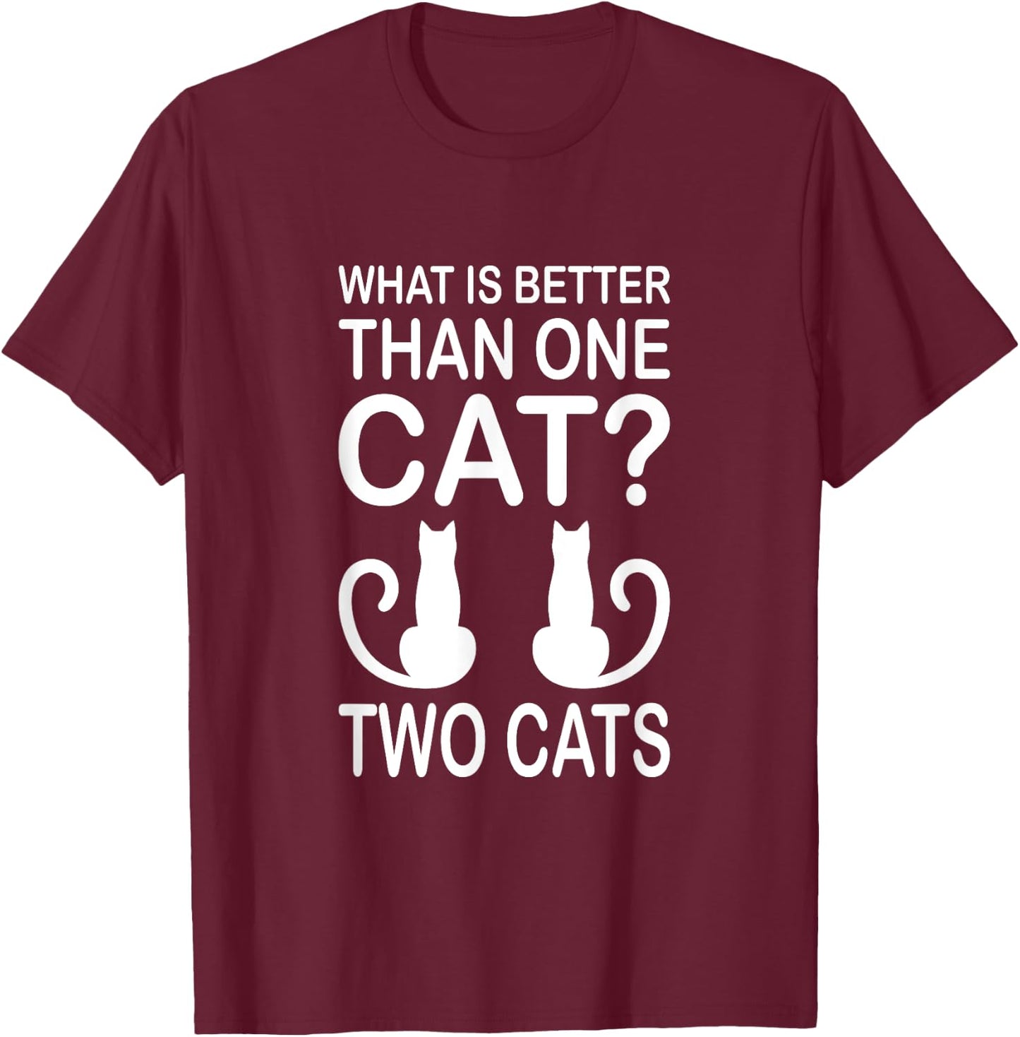 Adults Cat-Themed Black Small Classic Fit Short Sleeve T-Shirt - T-Shirt | Maroon