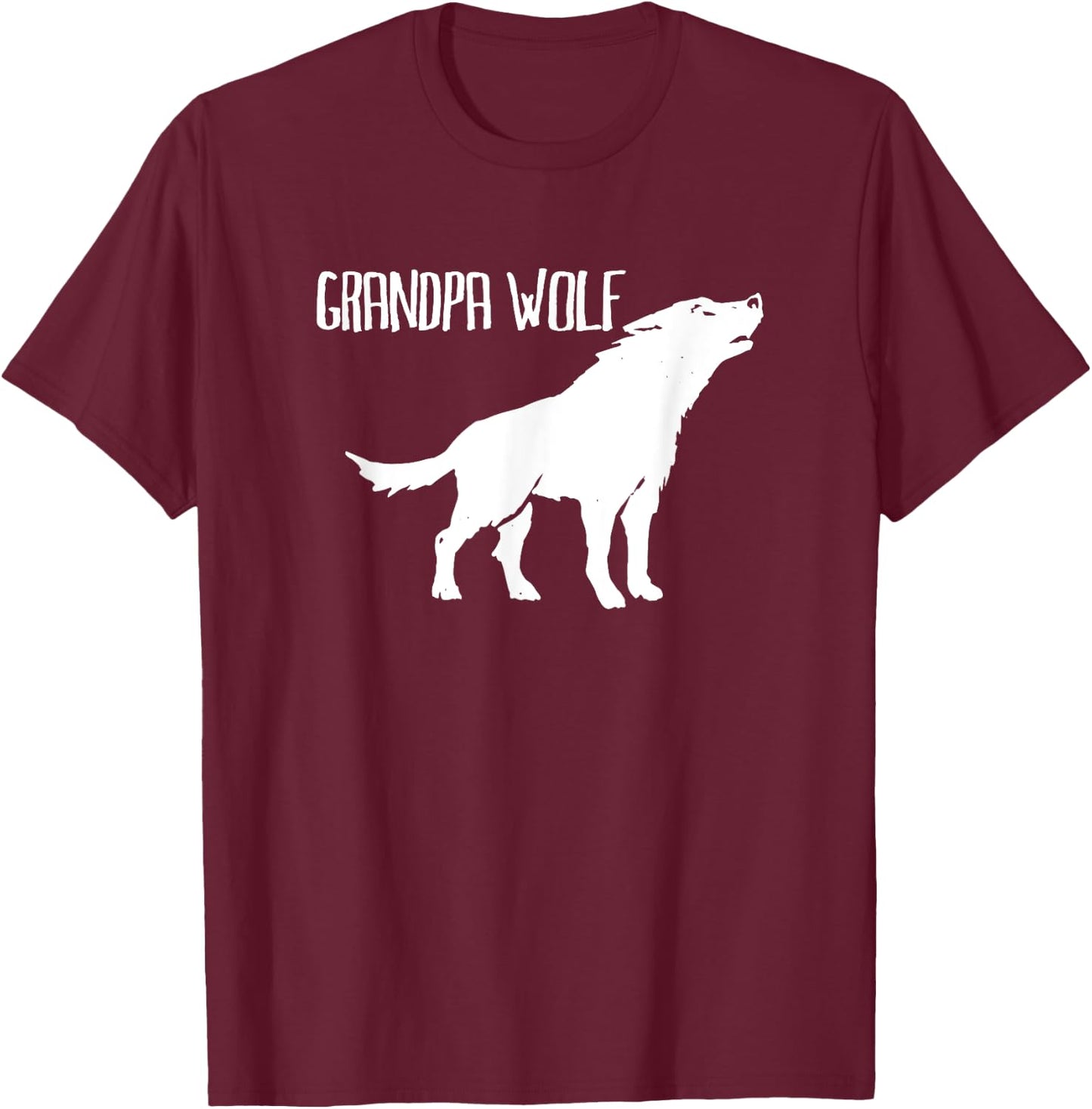 Grandpa Wolf Shirt, Matching Family, Halloween, Grandpa Gift T-Shirt - T-Shirt | Maroon