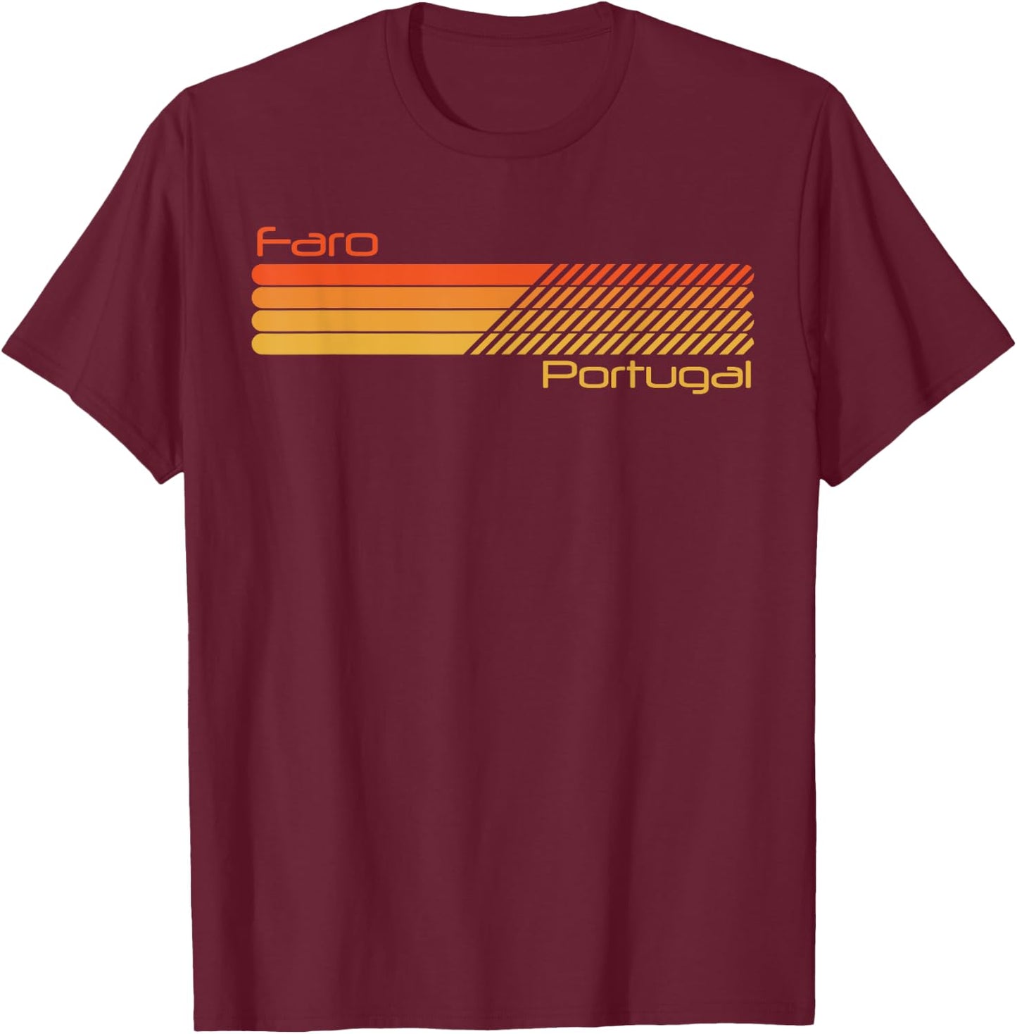 Rétro Faro Portugal T-Shirt - T-Shirt | Maroon