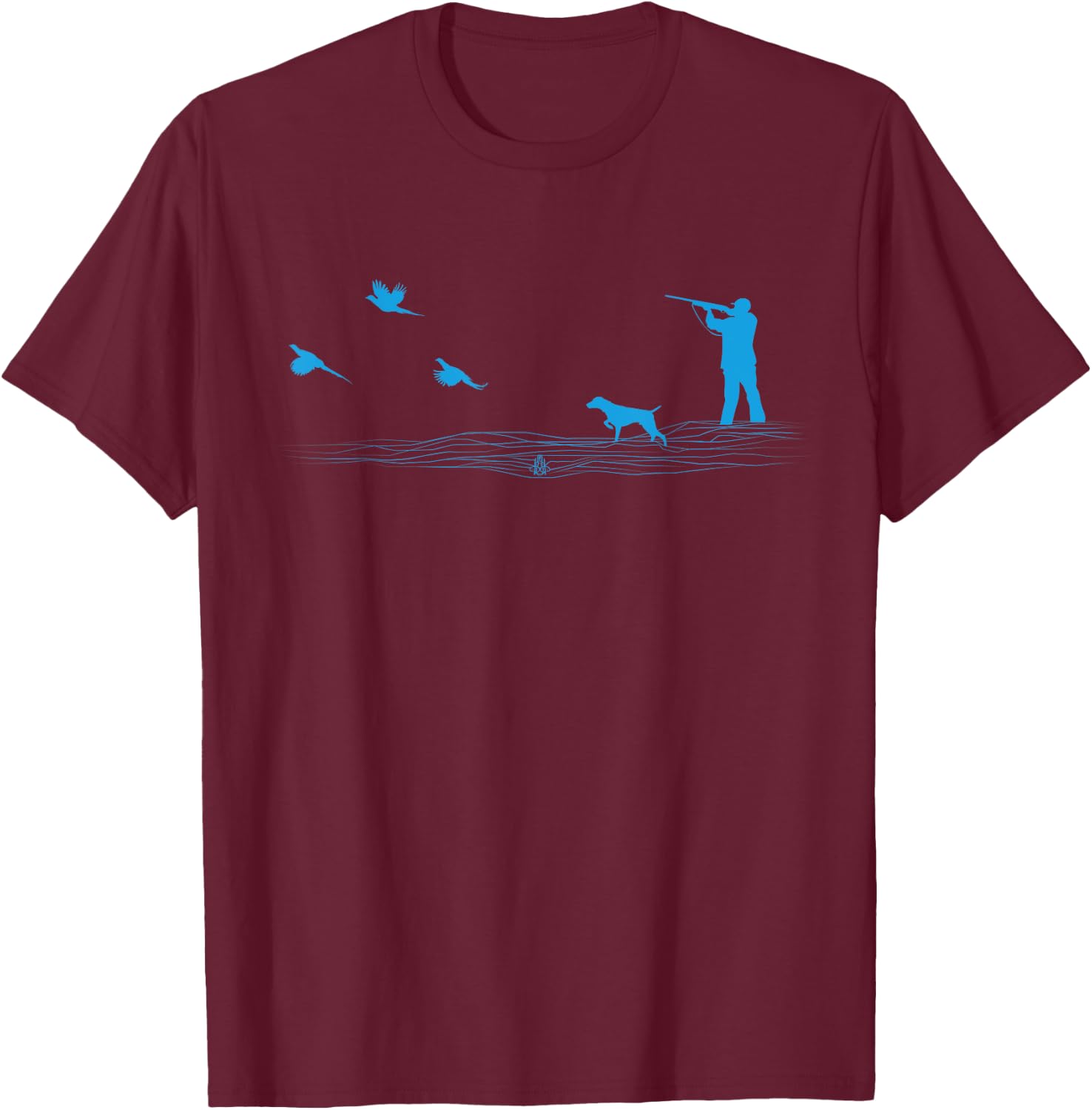 Flying Pheasant Graphic Upland Bird Hunter Dog Hunting T-Shirt - T-Shirt | Maroon