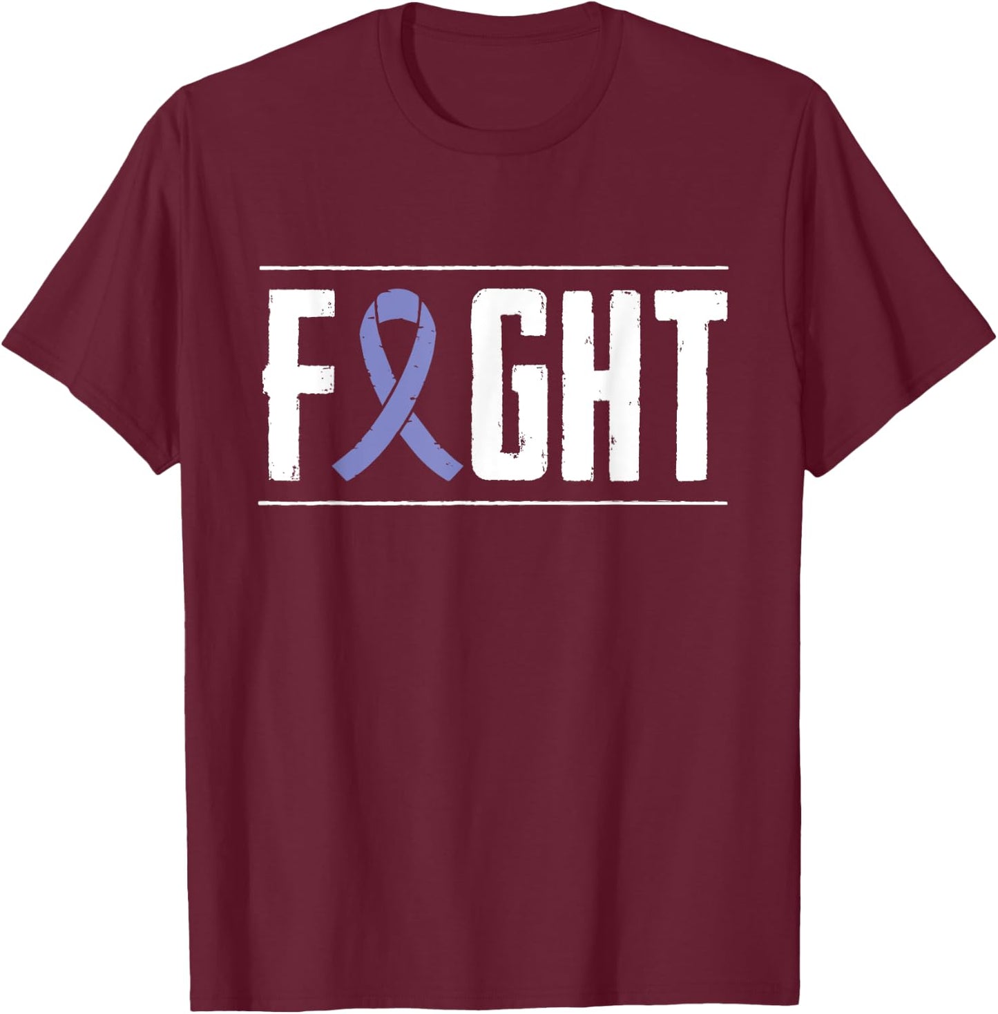 Stomach Cancer Fight Cancer Ribbon T-Shirt - T-Shirt | Maroon