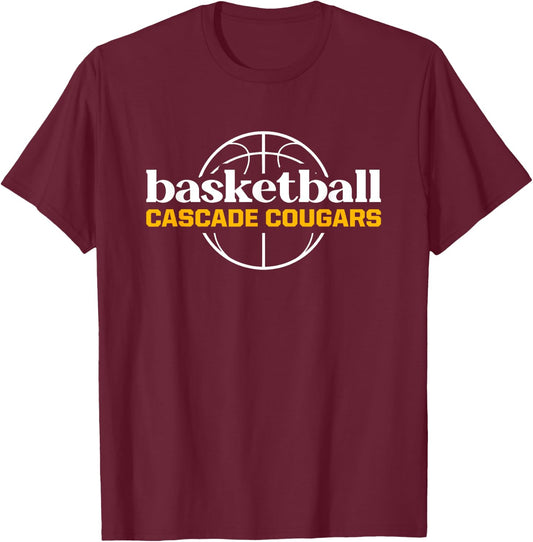 Cascade Cougars Basketball T-Shirt - T-Shirt | Maroon