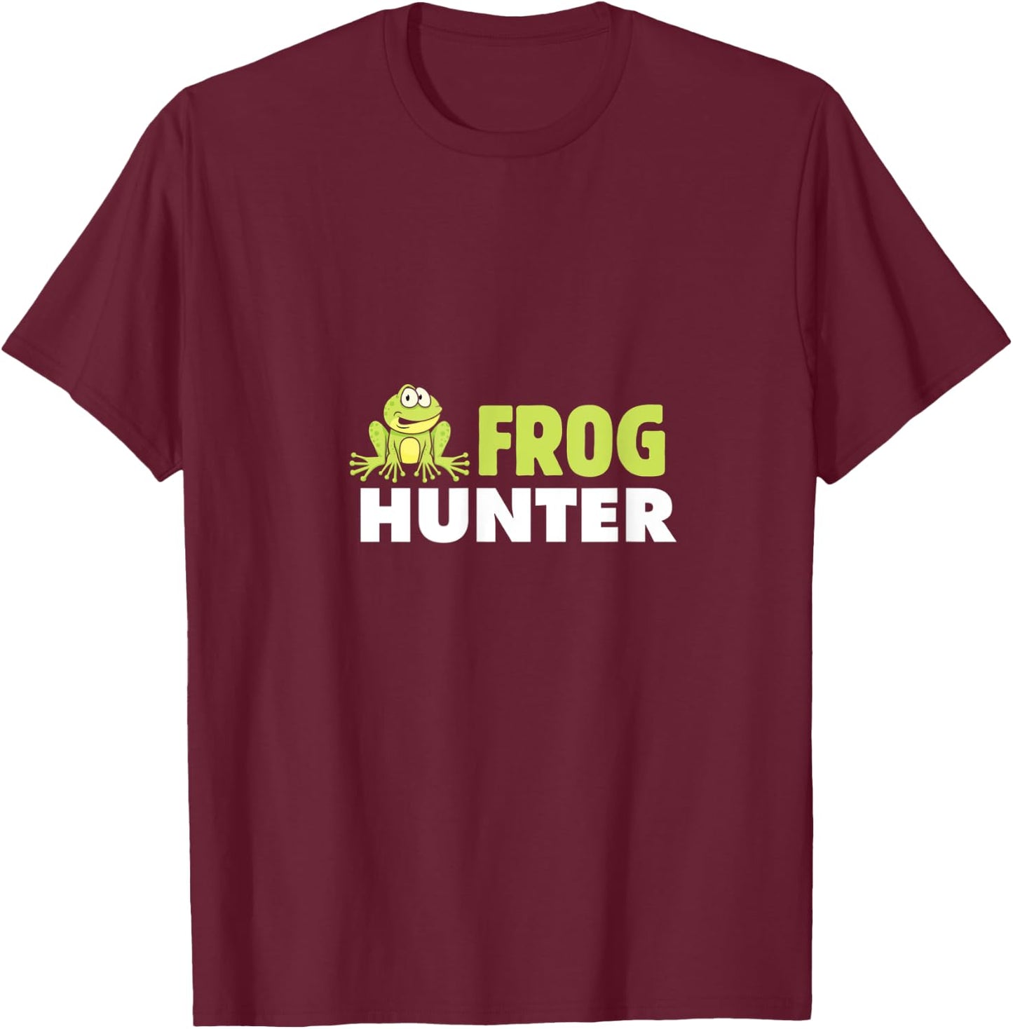 Frog Hunter Amphibians Hunter Reptile Lovers Bug Vintage T-Shirt - T-Shirt | Maroon