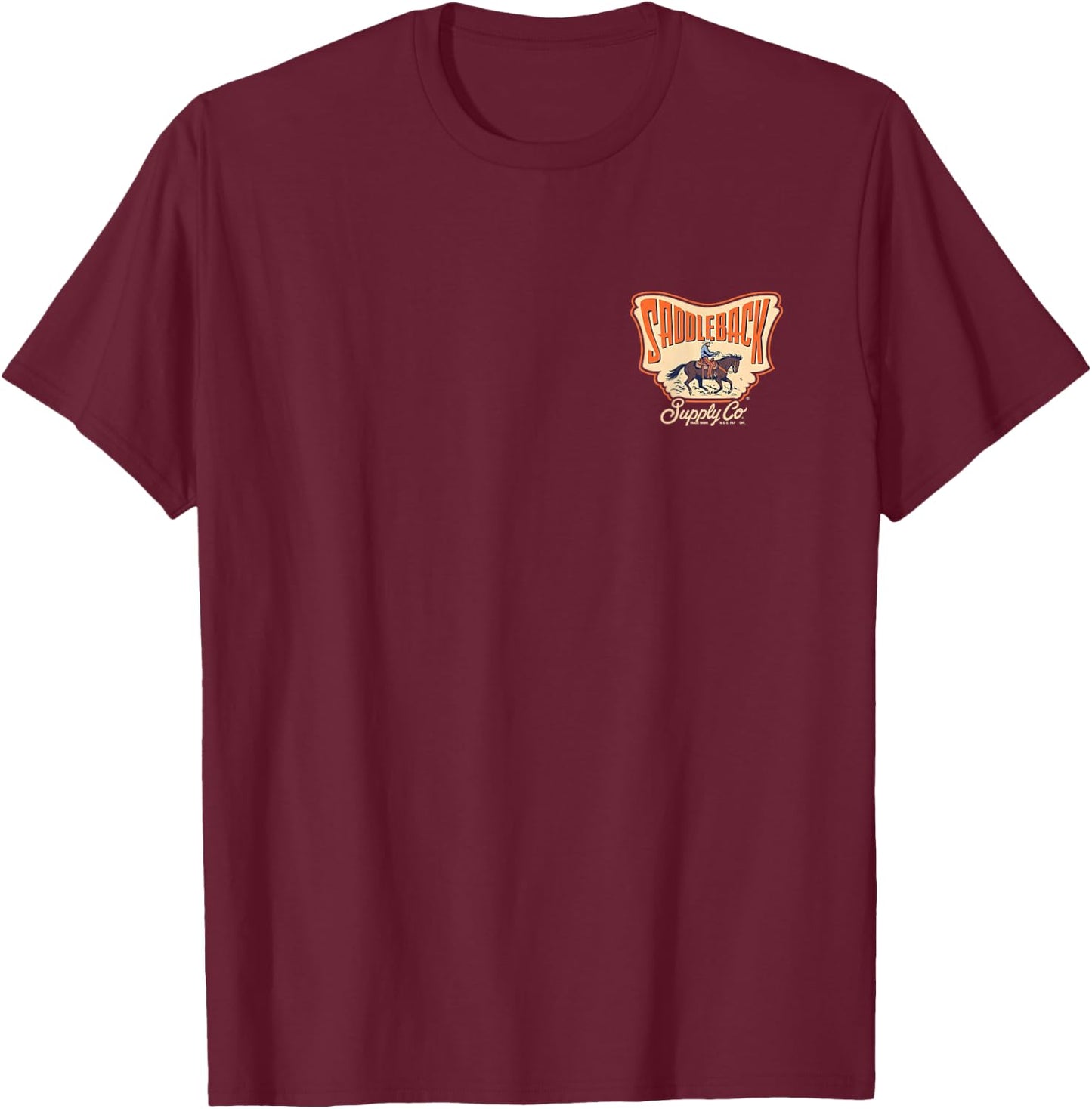 Riding Out West Cowboy Graphic Country Lightweight Graphic T-Shirt - T-Shirt | Maroon