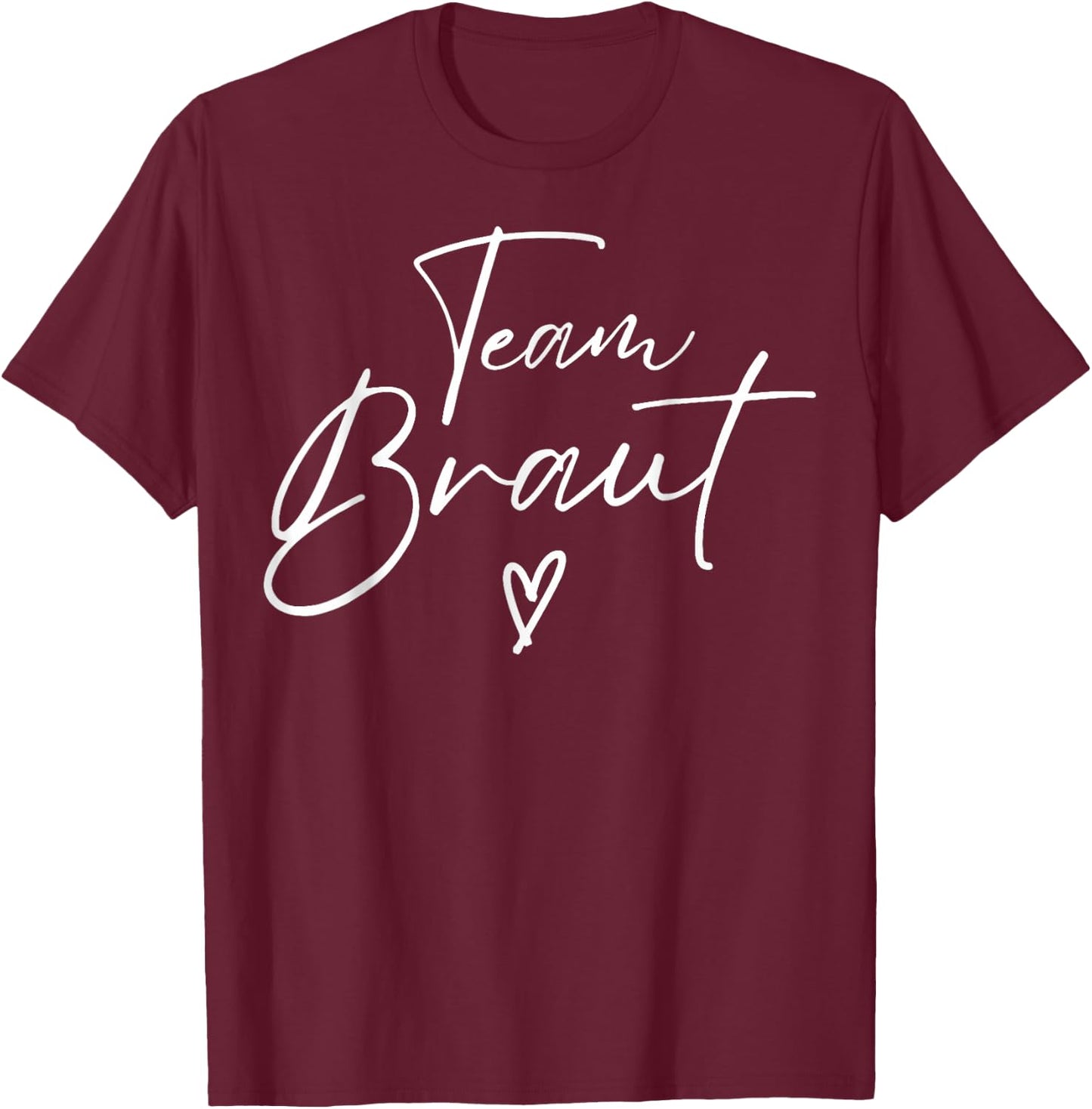 JGA Bride Team Bride Stag Night Subtle Heart T-Shirt - T-Shirt | Maroon