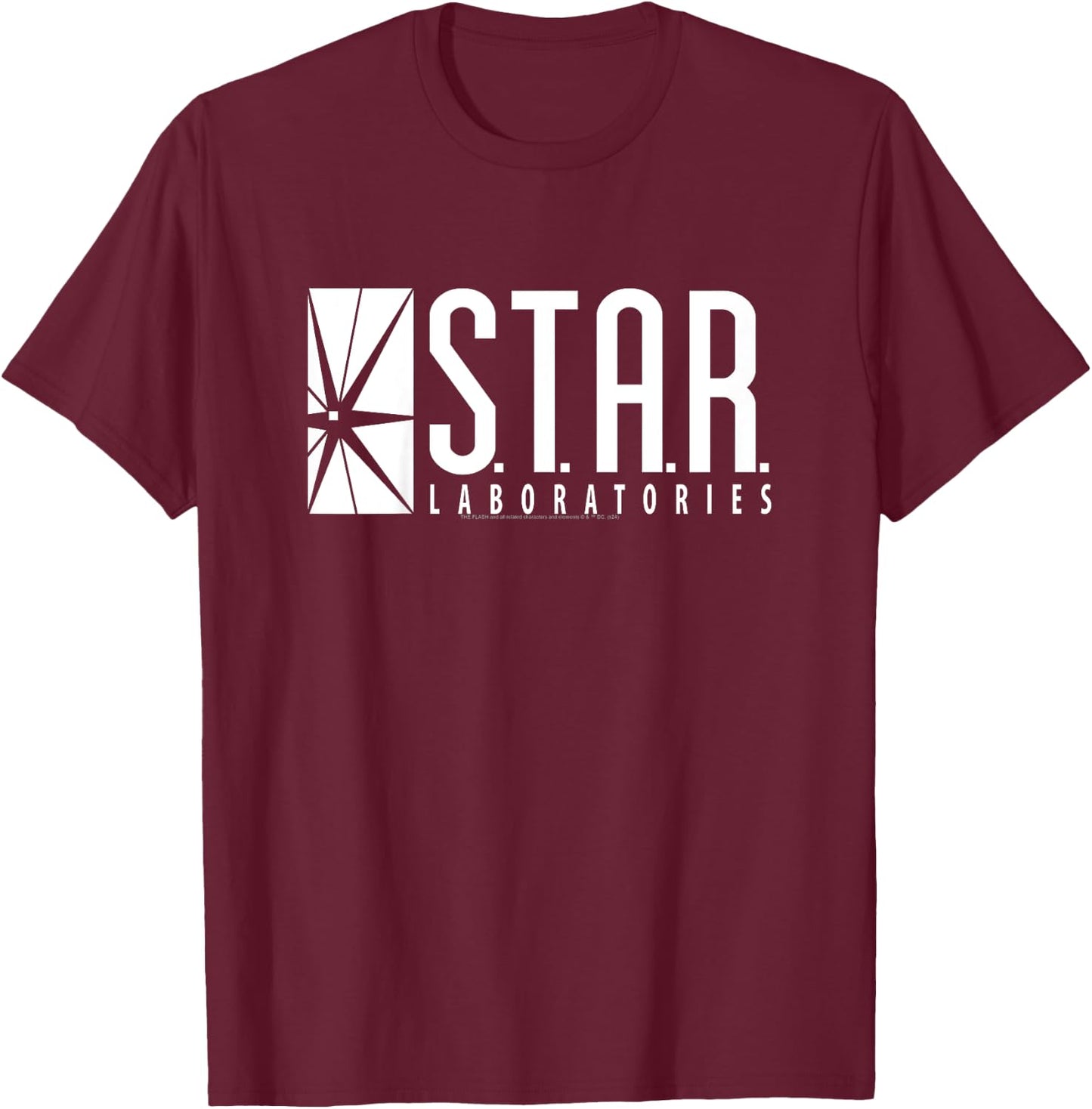 Kids DC Comics Flash Star Labs Logo White Camiseta , Black, 2 T-Shirt - T-Shirt | Maroon