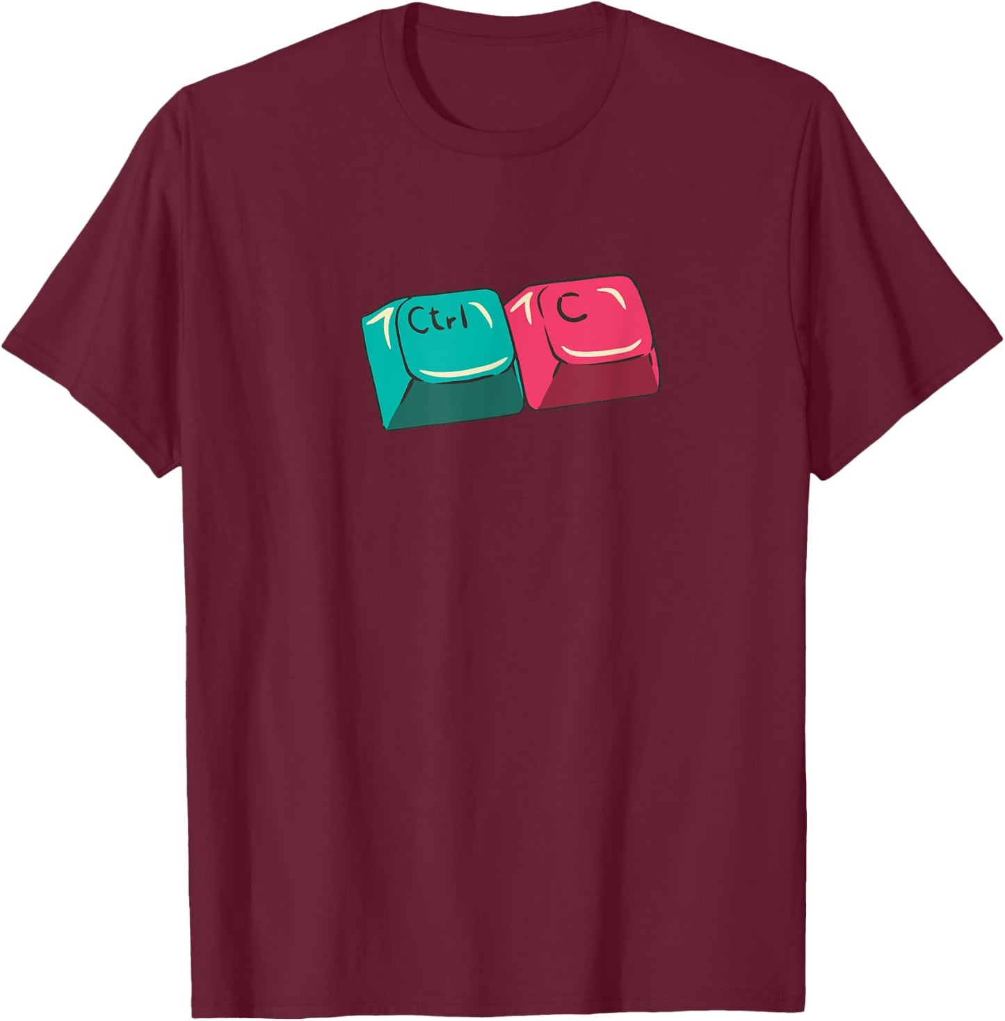 CTRL C Copy Paste Control V Funny Matching Parent Child Meme T-Shirt - T-Shirt | Maroon