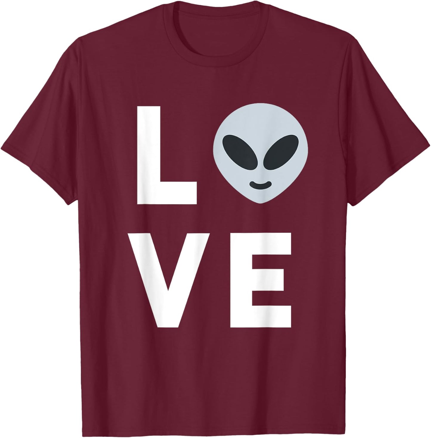 Cute Alien Face | I Love Aliens UFO Kids Gift Ideas T-Shirt - T-Shirt | Maroon