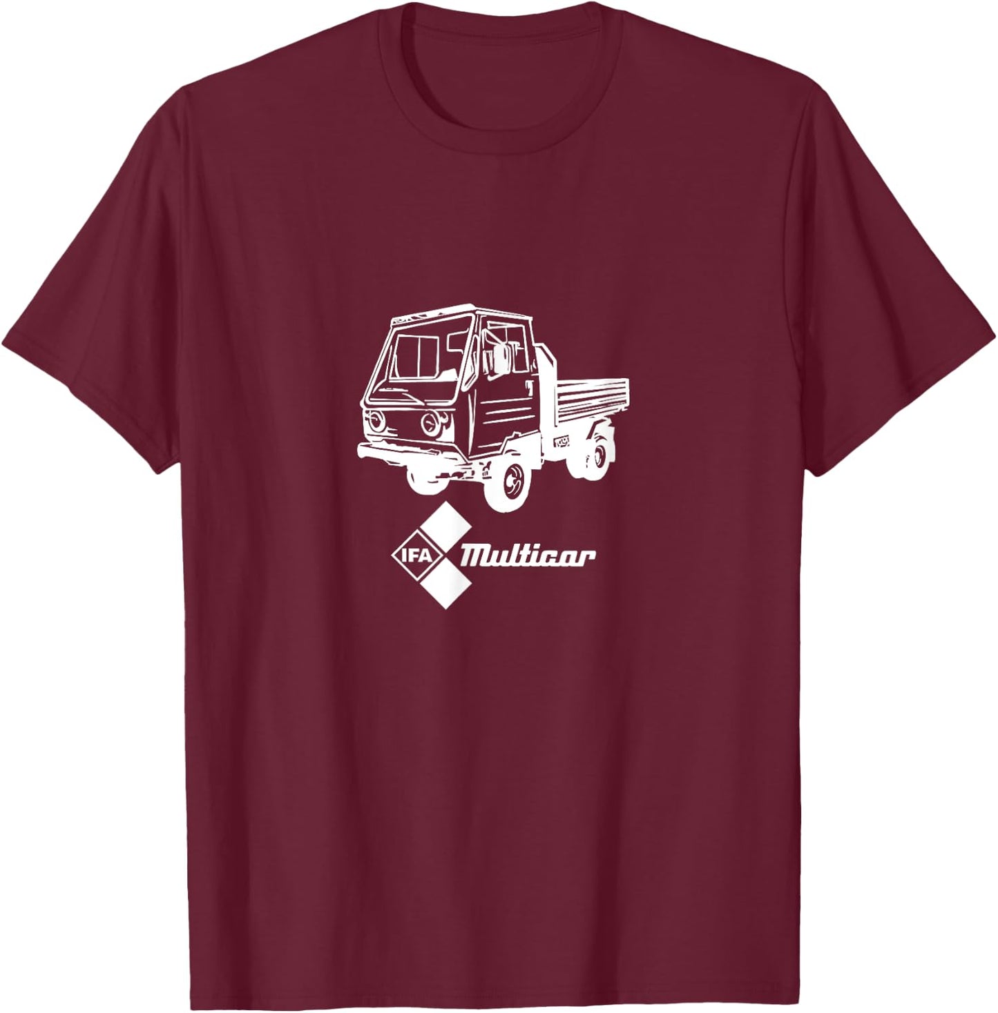 Multicar IFA DDR East German Commercial Vehicle M22 M25 M26 Dumper , black T-Shirt - T-Shirt | Maroon