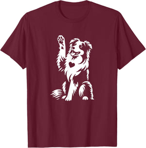Cute Australian Shepherd Aussie Dog Heart Graphic Design T-Shirt - T-Shirt | Maroon