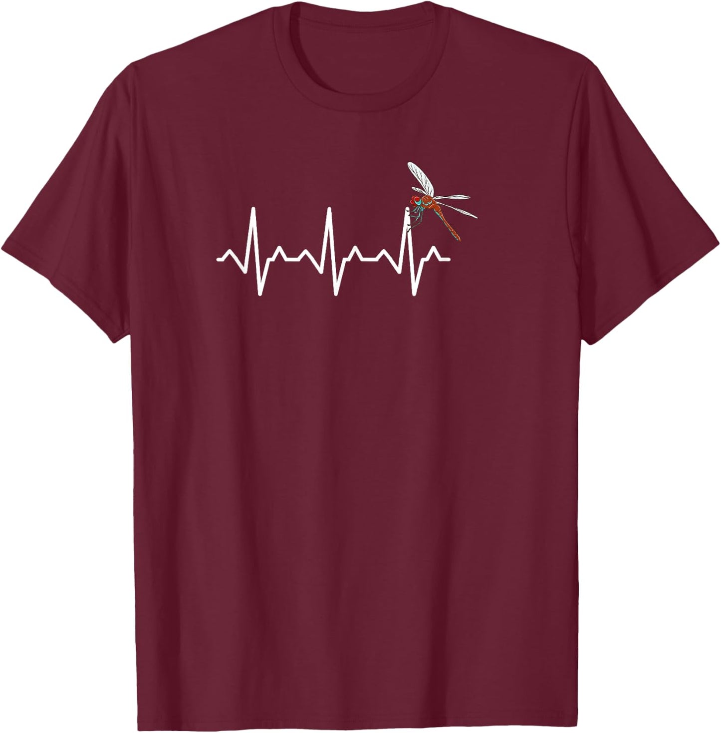 Dragonfly Heartbeat T-Shirt - T-Shirt | Maroon