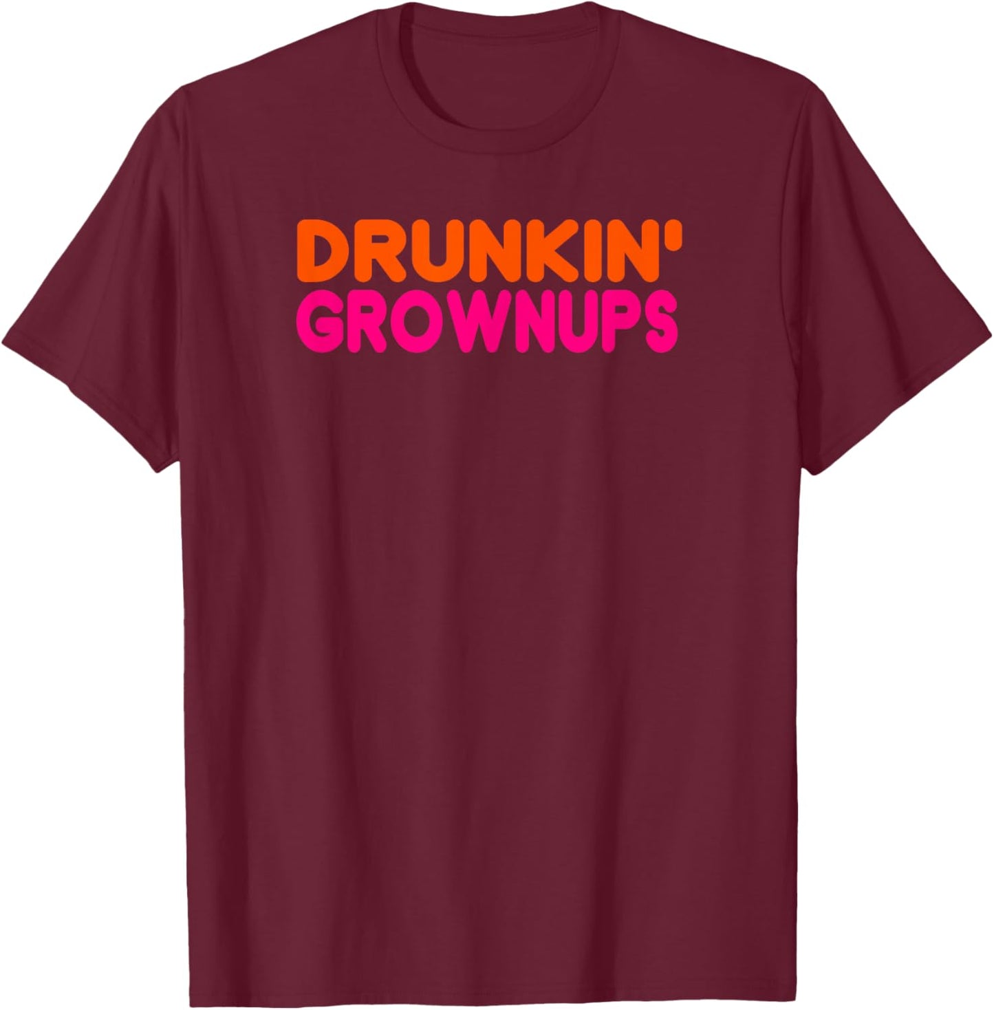 Drunken Grownups American Run On Beer T-Shirt - T-Shirt | Maroon