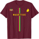 Flag of Mauritius, Silhouette Map of Mauritius, Coat of Arms , Black, S T-Shirt - T-Shirt | Maroon