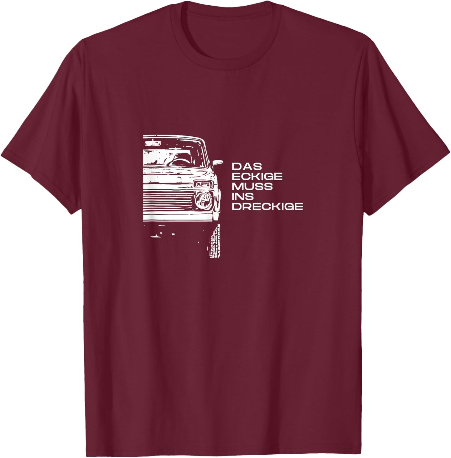 Lada Niva 4x4 Offroad Off-Road Russia East USSR , black T-Shirt - T-Shirt | Maroon