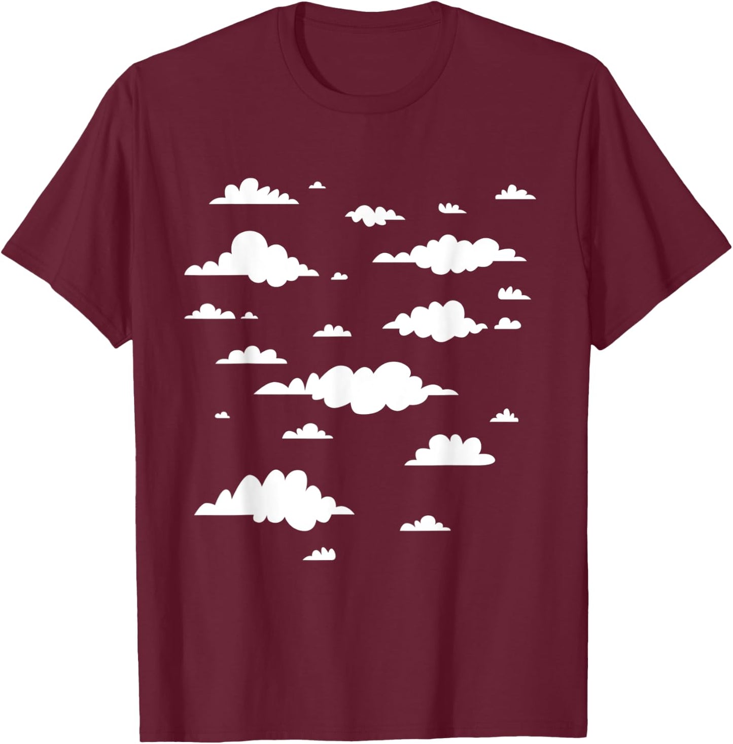 Clouds Pastel core Clothing Kawaii Japanese Style Pastelcore T-Shirt - T-Shirt | Maroon
