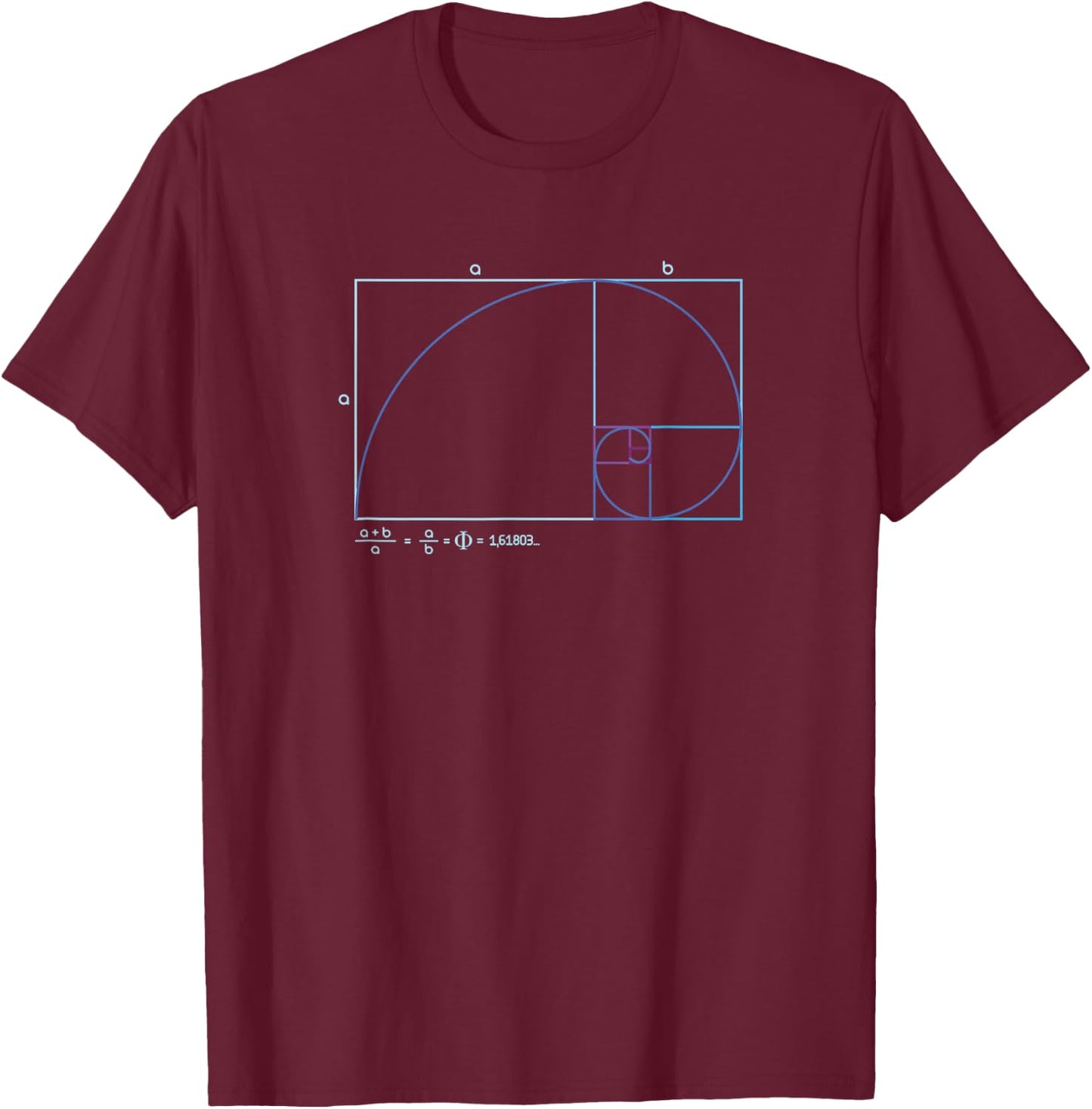 Fibonacci Golden Ratio T-Shirt - T-Shirt | Maroon