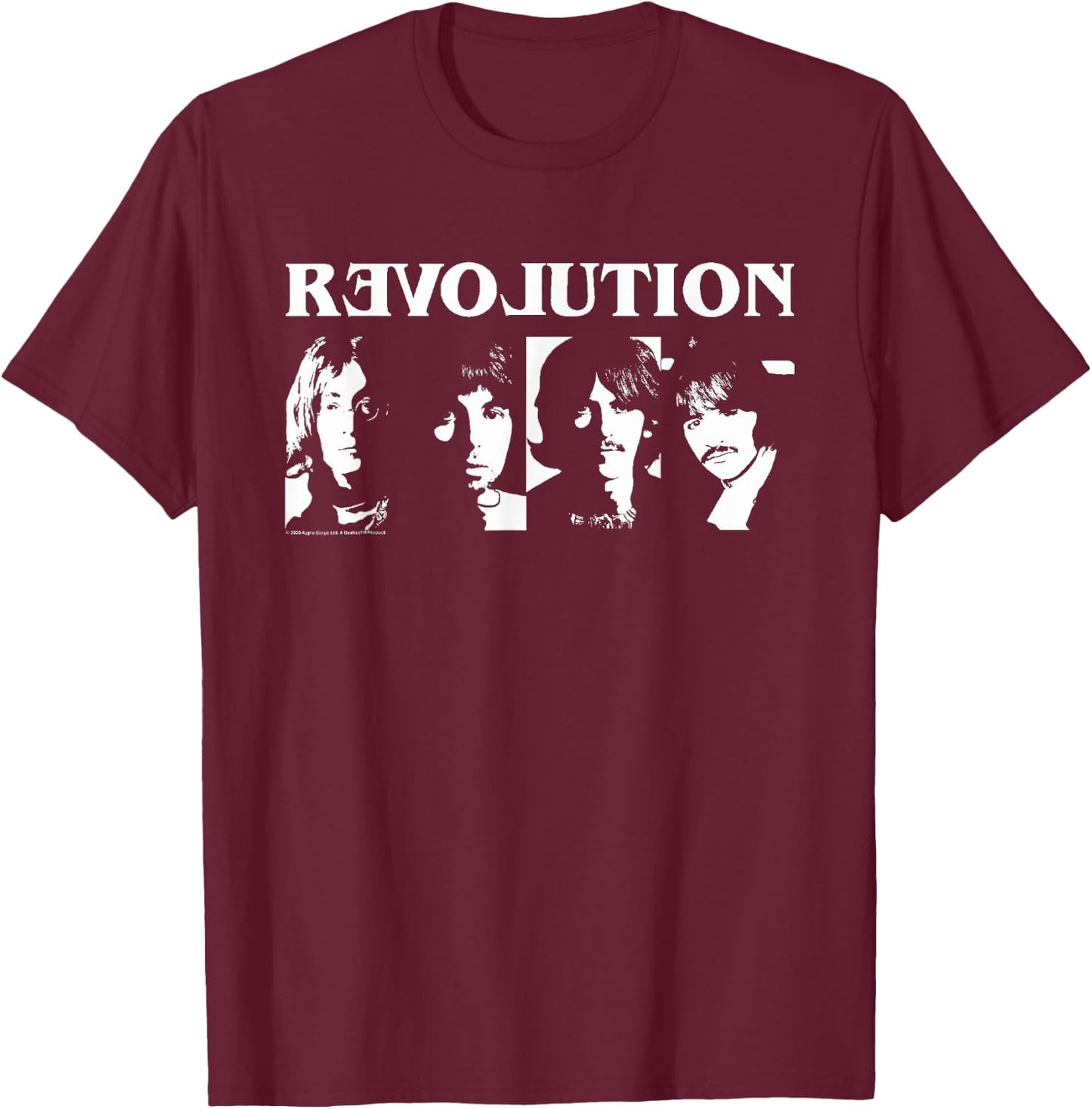 The Beatles - Revolution T-Shirt - T-Shirt | Maroon
