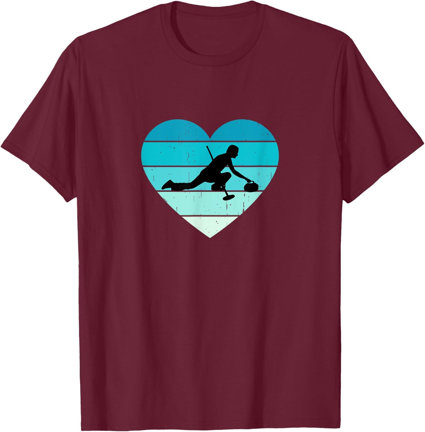 Ich liebe Curling Wintersport Curler Coach Eisstockschießen T-Shirt - T-Shirt | Maroon
