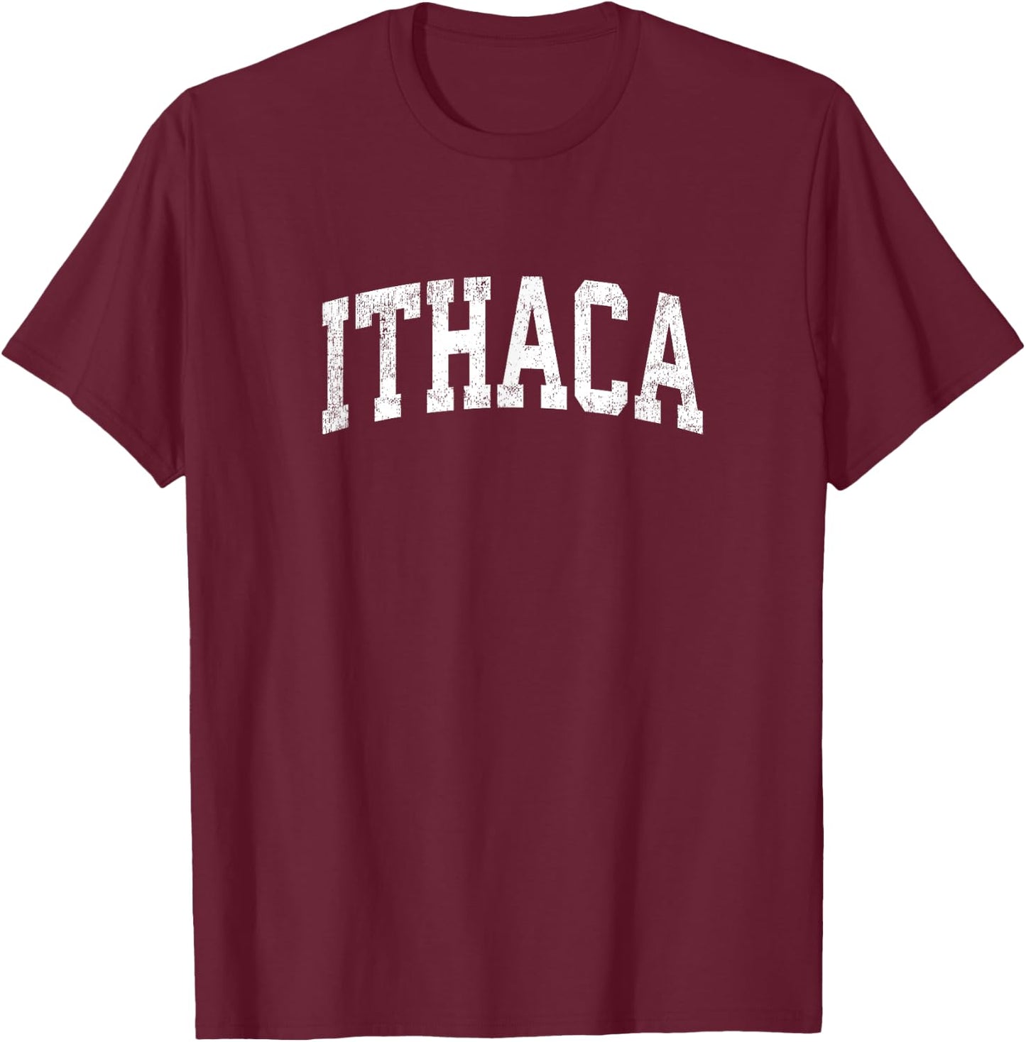 Ithaca New York NY Vintage Athletic Sports Design T-Shirt - T-Shirt | Maroon