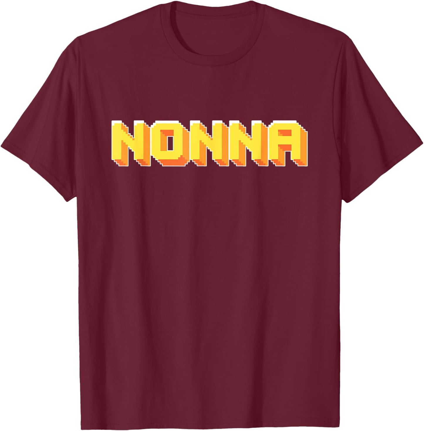 Game 8-bit Gaming Nonna Birthday Party T-Shirt - T-Shirt | Maroon