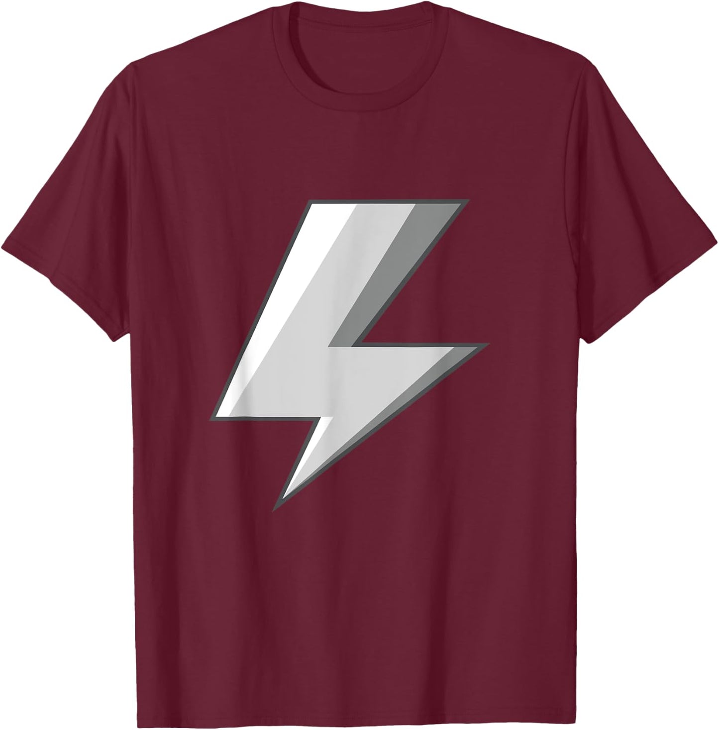 Lightning Bolt White Grey Easy Halloween Costume T-Shirt - T-Shirt | Maroon