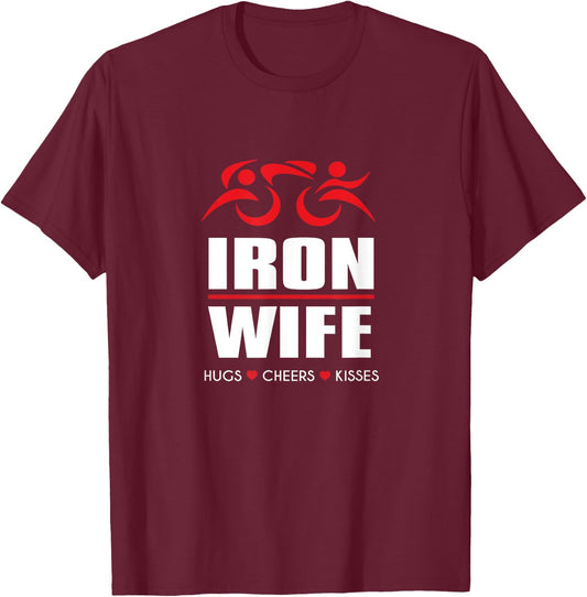 IRON Sherpa WIFE Tri Iron Triathlon - Haul Cheer Triathlete T-Shirt - T-Shirt | Maroon